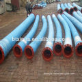 High pressure suction rubber water hose with PN10 steel flanges